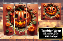 Special Edition 20oz Tumbler Wrap , 3D Pumpkin Product Image 1