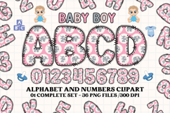 Baby Boy Alphabet PNG Clip Art, baby boy letters doodle Product Image 1