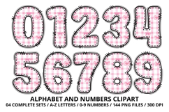 Coquette Bow Patchwork Alphabet PNG Letters &amp; Numbers 300DPI Product Image 5
