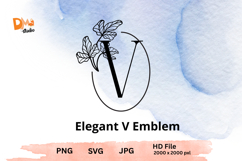 Elegant Emblem Monogram - Botanical Letter SVG | JPG | PNG Product Image 1