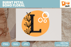 Burnt Petal Boho Floral Monogram Product Image 1