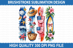 4th of July Brushstrokes Sublimation - Patriotic Brushstroke Product Image 1
