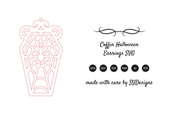 Coffin Halloween Earrings SVG -Laser Cut Spooky Earring Product Image 2