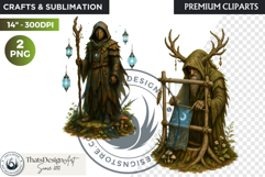 Fantasy clipart Magical Forest Village PNG for scrapbooking Product Image 1