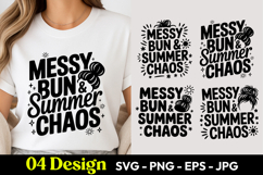 Messy Bun Summer Chaos SVG PNG Product Image 1