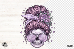 Messy Bun Skull Mom PNG Product Image 1