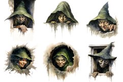 Witch Peeking Sublimation Bundle, Witch Clipart Bundle Product Image 5