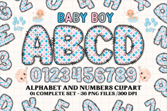 Baby Boy Alphabet PNG Clip Art, baby boy letters doodle Product Image 1