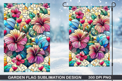 Flowers Garden Flag Sublimation| Flower Garden Flag PNG Product Image 1