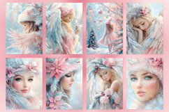 A4 size Pastel Christmas Digital Papers, DIY Card Making Product Image 3