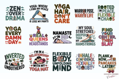 30 Funny Yoga Quotes PNG Sublimation Bundle Product Image 2