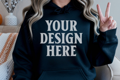 Black Gildan 18500 Hoodie Mockup, G18000 Hoodie Model mockup Product Image 1