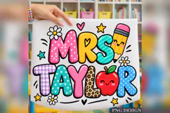 Mrs Taylor Teacher PNG, Colorful Personalized School Design Product Image 2