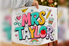 Mrs Taylor Teacher PNG, Personalized Teacher Name Design Product Image 2