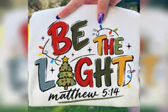 Be The Light Matthew 5:14 PNG, Christian Christmas PNG, Bib Product Image 2