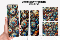 Skinny Tumbler 20oz Wrap Design, Stained Tumble PNG Design Product Image 1