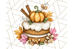 Fall Cake Clipart PNG, Autumn Cakes With Pumpkins Product Image 2