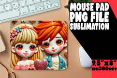 Cheerful Mouse Mat Sublimation PNG, 3D Characters Product Image 1
