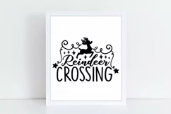 Reindeer Crossing Svg, Christmas Sign Svg, Reindeer Svg. Product Image 2