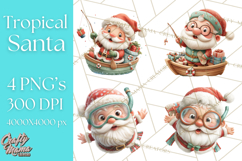 Tropical Santa Clipart Beach Christmas Clip Art Holiday PNG Product Image 1
