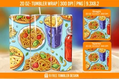 Fast Food Tumbler Wrap Designs, Sublimation Wrap Product Image 1
