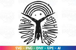 Cartwheel SVG Rainbow cartwheels girl cute cartwheel Product Image 2