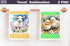 Farm Animal Kitchen Towel | Spring Animal Towel Sublimation Product Image 1