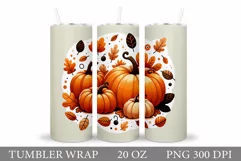Fall Pumpkin Tumbler Sublimation. Fall Tumbler Design Product Image 1