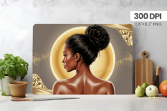 Afro Girl/Woman Melanin braided hair Cutting Board PNG Desig Product Image 1