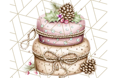 Christmas Cake Clipart PNG, Cottagecore Holiday Desserts Product Image 2