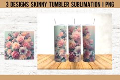 20 oz Tumbler Wrap 3D Flowers Sublimation Design PNG Product Image 2