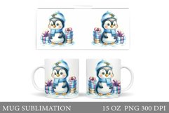 Christmas Penguin Mug Design. Christmas Mug Sublimation Product Image 1