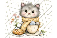 Warm & Fuzzy Mornings PNG Clipart, Cozy Animal Art Download Product Image 2