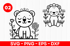 Cute Lion Cartoon Jungle Animal SVG PNG Product Image 1