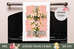 Pink Easter Towel PNG, Christian Cross Towel Template Product Image 1