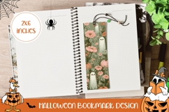 Floral Halloween Bookmark PNG, Halloween Ghost Bookmark Product Image 1