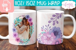 Floral Photo Mug template sublimation PNG, Spring mug PNG Product Image 1