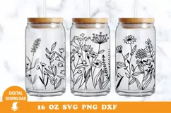 Can glass, Wildflowers svg, flowers, Floral Seamless Product Image 1