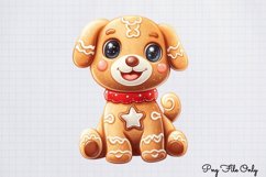 Christmas Gingerbread Dog Clipart PNG Product Image 1