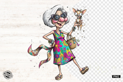 Fashionable Summer Grandma PNG - Summer Clipart Product Image 1