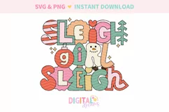 Sleigh Girl Sleigh Retro Ransom SVG PNG Product Image 2