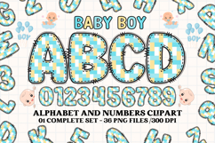 Baby Boy Alphabet PNG Clip Art, baby boy letters doodle Product Image 1