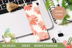 Cute Flowers Bookmark Sublimation, Floral Bookmark Design Product Image 1