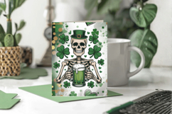 Funny Skeleton with Beer Greeting Card PNG Sublimation Desig Product Image 1