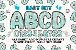 Baby Boy Alphabet PNG Clip Art, baby boy letters doodle Product Image 1