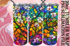 Tumbler Wrap 20oz: Stained Glass Tree Pattern Product Image 1