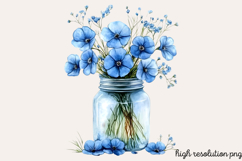 Spring Neutral Blue Clipart PNG Product Image 1