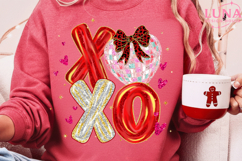XOXO Valentine PNG, Red Heart Coquette Design, Valentines Product Image 5