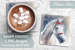 Christmas horse square coaster| Coaster sublimation| Bundle Product Image 13