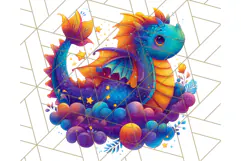 Cute Fantasy Dragon Clipart PNG, Bold Baby Dragon Clip Art Product Image 2